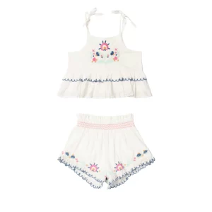 Lali SUMMER BLOSSOM SET, PEARL WITH EMBROIDERY