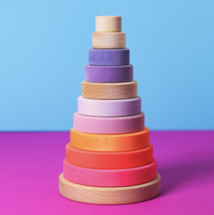 Grimm’s Conical Stacking Tower – Neon Pink