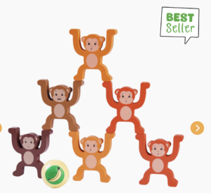 Stacking Monkeys – Wooden Stacking Toy