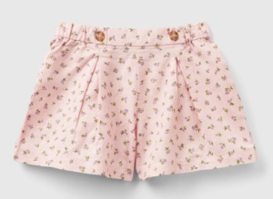 PATTERNED BERMUDAS IN LINEN BLEND