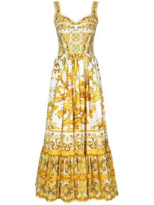 Dolce & Gabbana Majolica cotton maxi dress