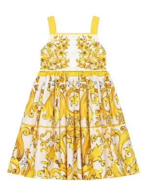 Dolce & Gabbana Kids Majolica-print cotton dress