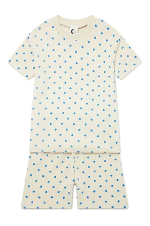 KIDS SHORTIE SET | BLUE HEARTS