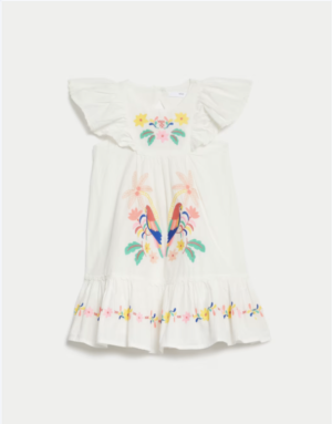 Pure Cotton Embroidered Dress (2-8 Yrs)