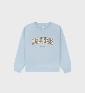 Wellness Ivy Kids Crewneck – China Blue/Almond