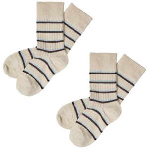 FUB 2-pack Striped Socks Mulberry/Cloud