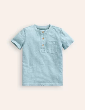 Washed Cotton Henley T-Shirt