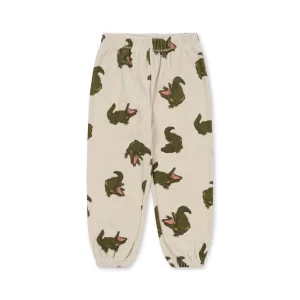 Itty Crocodile Print Organic Cotton Terry Track Pants