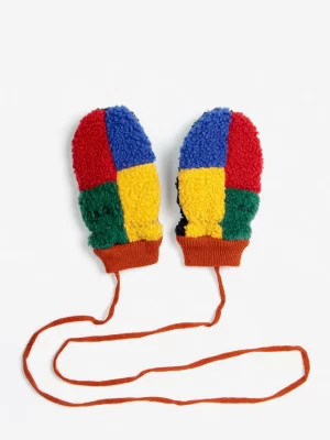 Bobo Choses Baby Colour Block Sheepskin Mittens