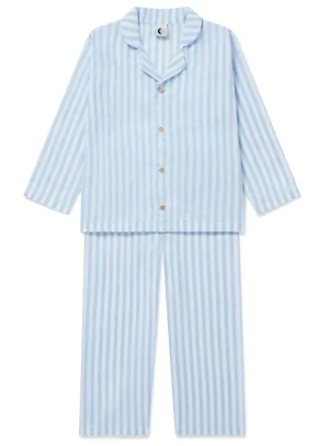 KIDS TRADITIONAL SET | BLUE LINEN STRIPE