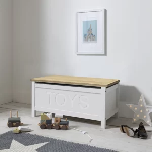 Leines Toy Box Storage Chest in Classic White & Oak