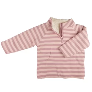 Fleece-Lined Top (Breton Stripe) – Pink