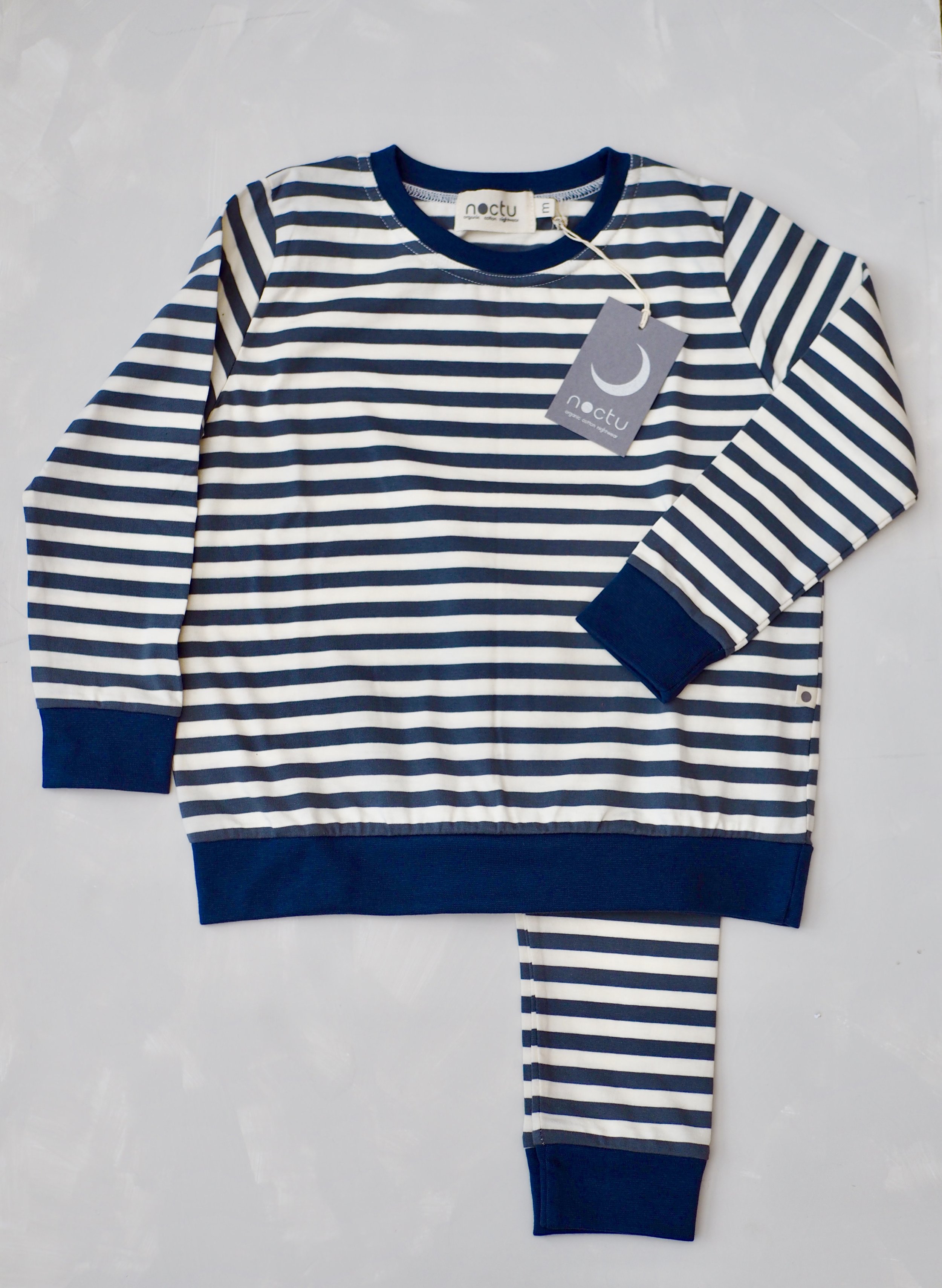 COSMO PYJAMA SET / GREY STRIPE + BLUE