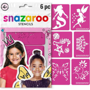 Snazaroo Re-usable Face Paint Fantasy Stencils, Pink, 6 Pcs